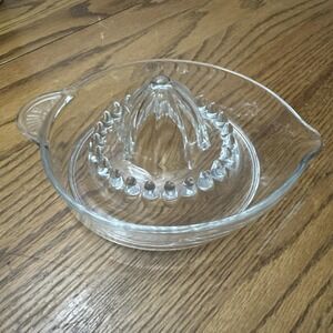 Large Vintage Glass Citrus Press‎ Juice Reamer Hobnail Depression Glass Italy